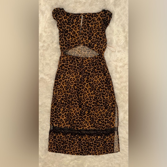 NWOT FREE PEOPLE Foolish Heart Printed Midi Dress Natural Combo Sz S - Picture 4 of 9